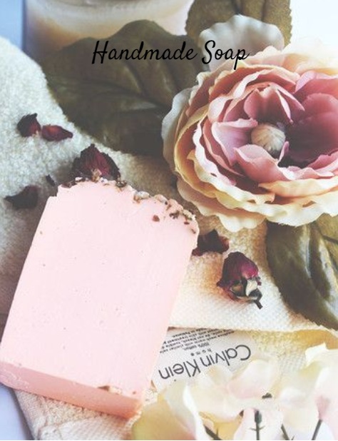 Rose and a pink handmade beauty soap