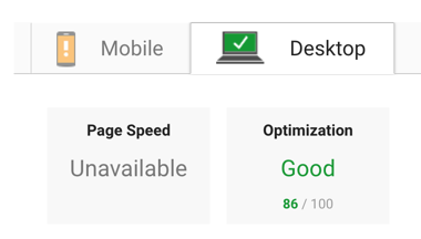 pagespeed desktop pingdom test