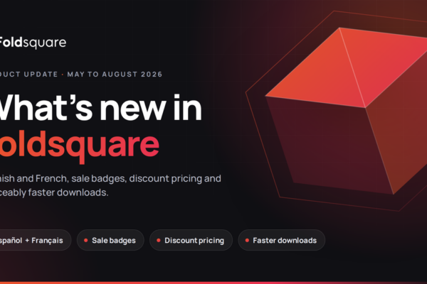 Foldsquare May–August 2026: Spanish and French, sale badges & faster downloads