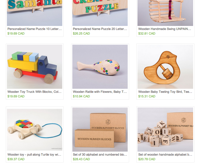 A set of product images all shot at the same angle against the same background